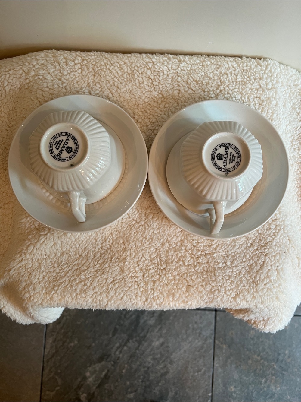 Vintage  Adams English Ironstone tea cups and saucers